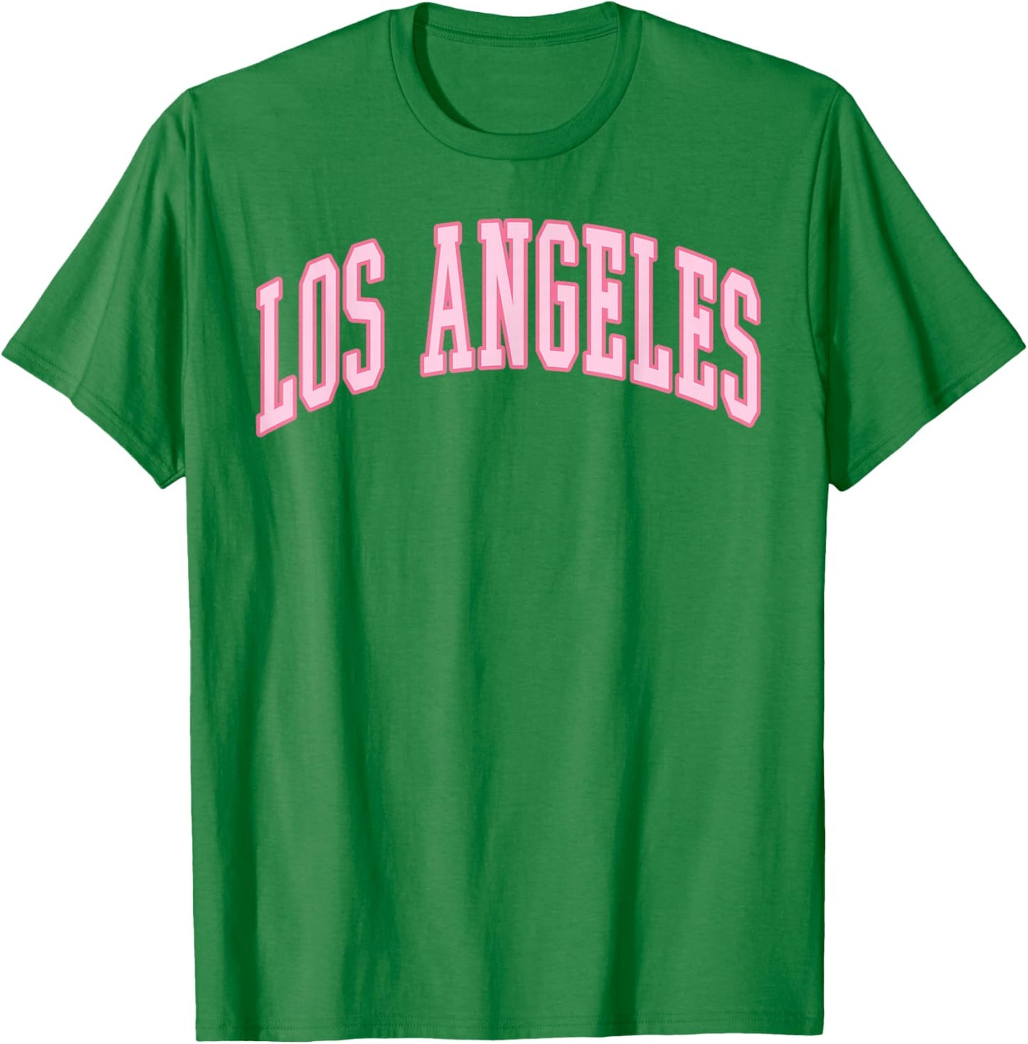 Los Angeles Vintage Preppy Varsity Pink Sports T-Shirt - T-Shirt | Irish Green