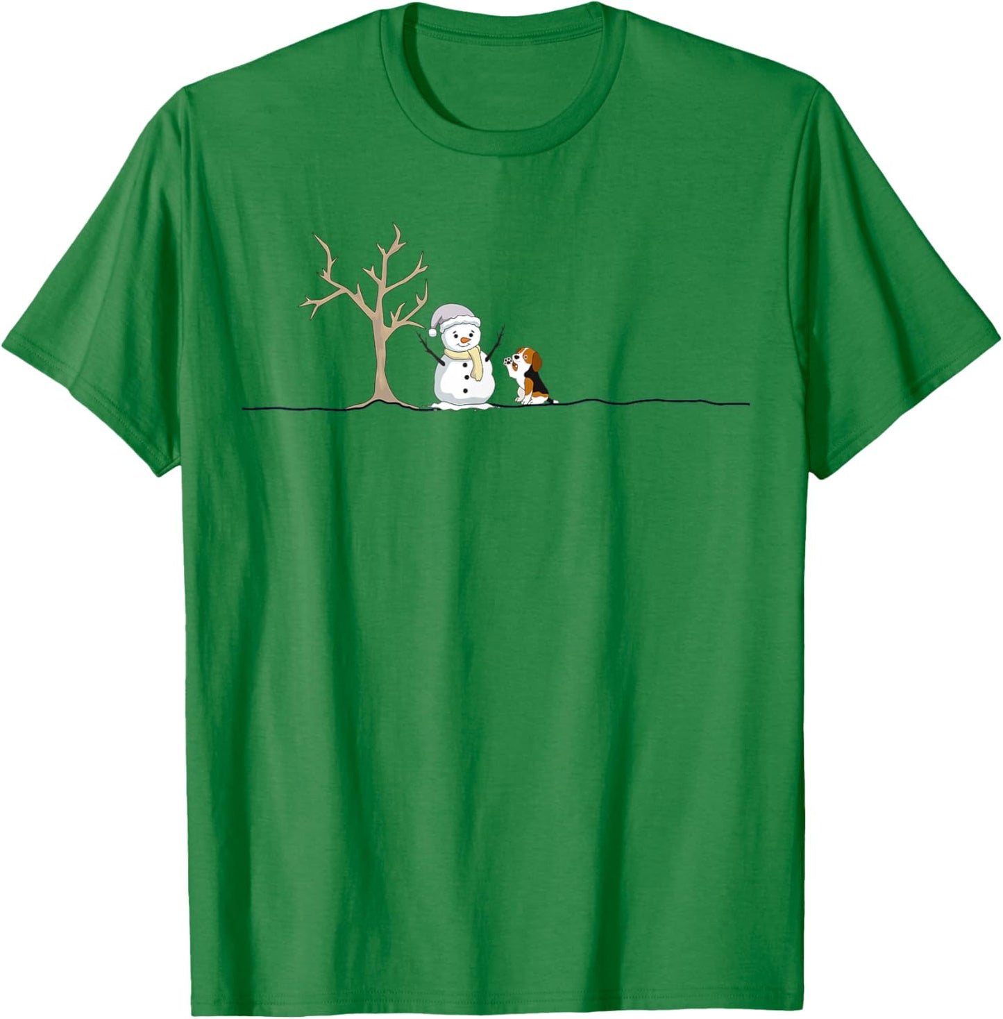 Funny Beagle Dog Christmas Snowman Xmas Lights Pajama T-Shirt - T-Shirt | Irish Green