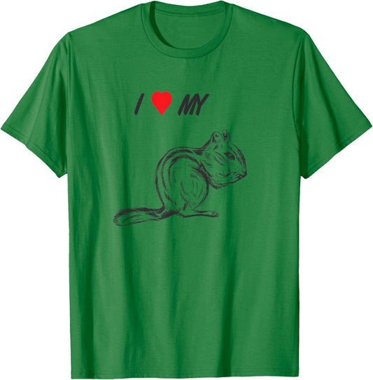 I love my chipmunk, pet squirrel animal lover T-Shirt - T-Shirt | Irish Green