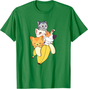 Funny Banana Cat Cute Kawaii Kitten T-Shirt - T-Shirt | Irish Green