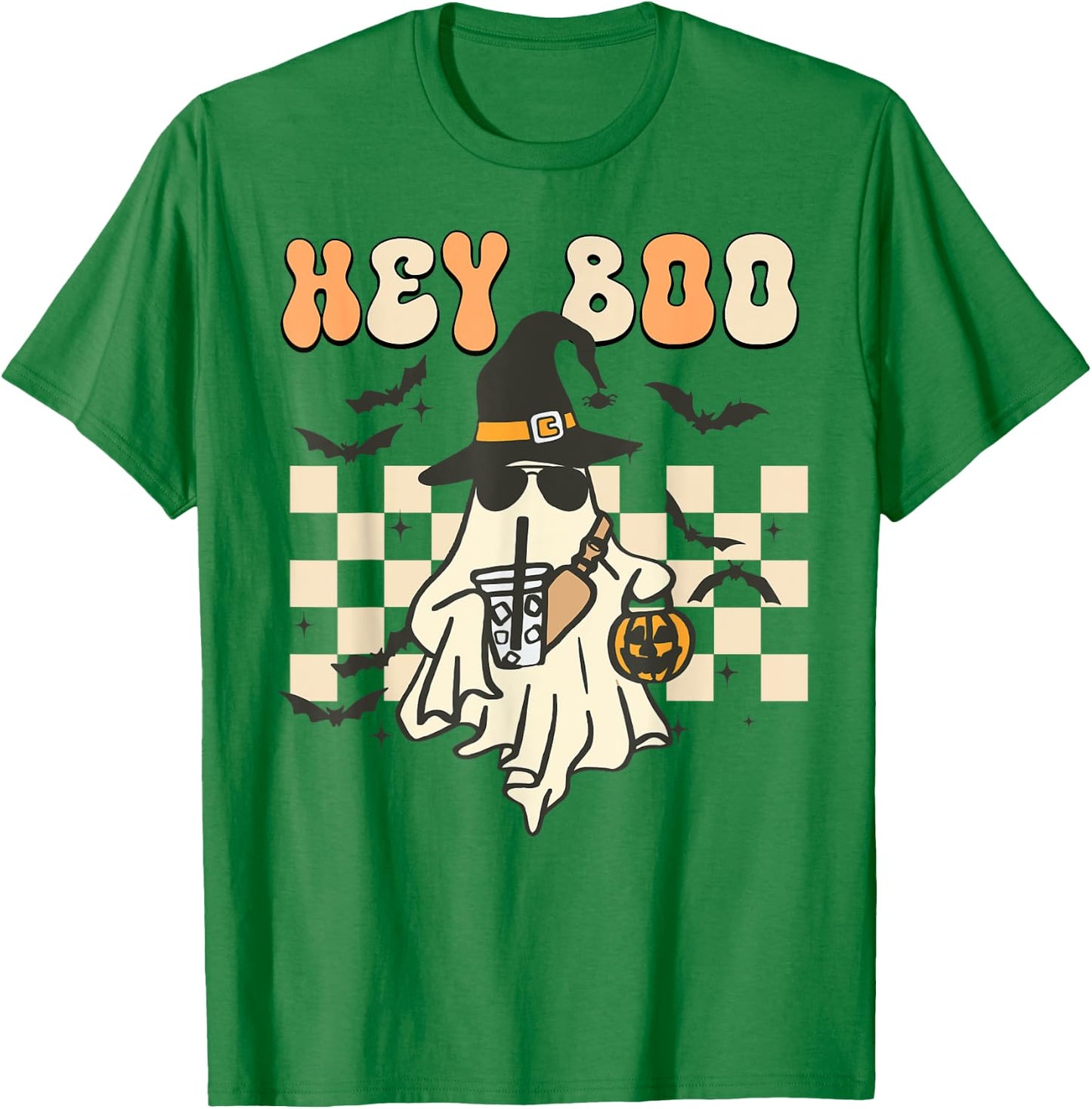 Funny Hey-Boo Shirt Toddler Boy Men Halloween Ghost Coffee T-Shirt - T-Shirt | Irish Green