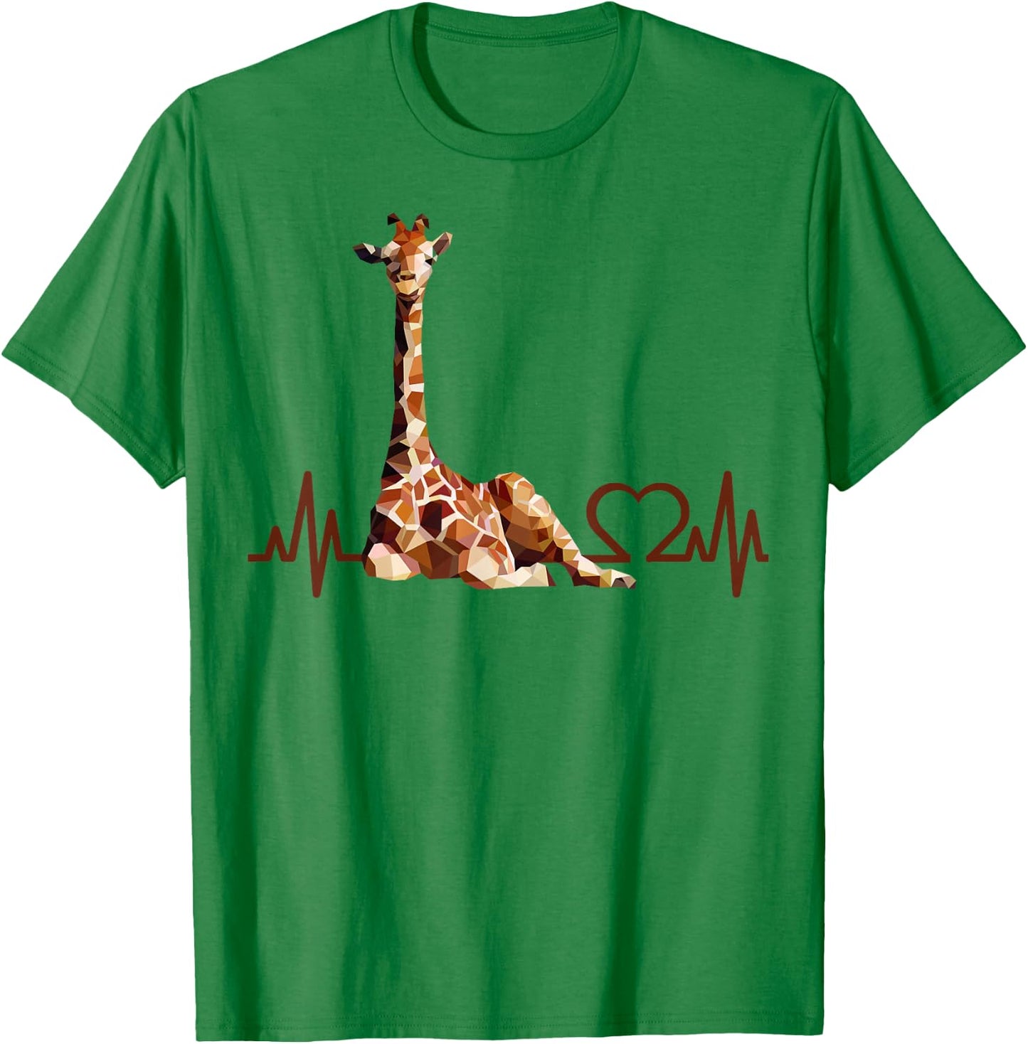 Birthday Giraffe Heartbeat Shirt for Woman Man Kids T-Shirt - T-Shirt | Irish Green