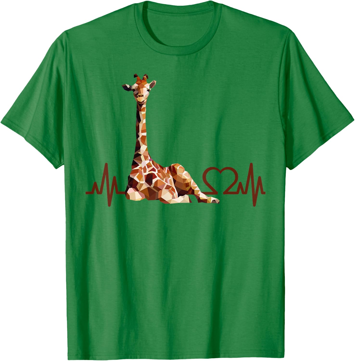 Birthday Giraffe Heartbeat Shirt for Woman Man Kids T-Shirt - T-Shirt | Irish Green