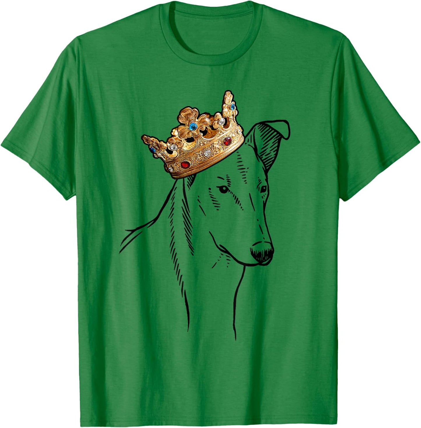 Smooth Collie Dog Wearing Crown Men Women Girls Kids T-Shirt - T-Shirt | Irish Green
