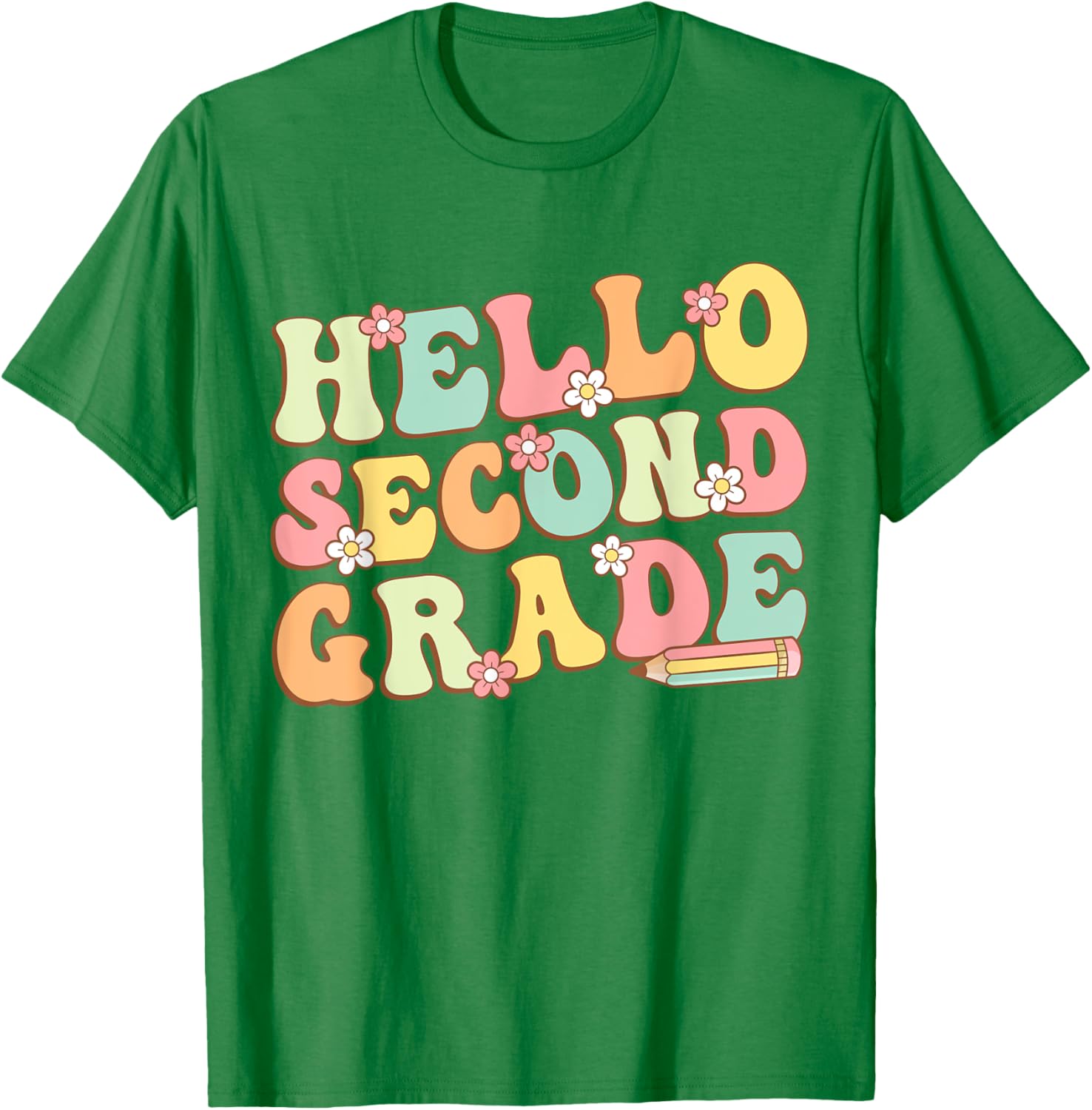 Hello Second Grade Team 2nd Grade Teacher Girl Back School T-Shirt - T-Shirt | Irish Green