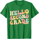 Hello Second Grade Team 2nd Grade Teacher Girl Back School T-Shirt - T-Shirt | Irish Green
