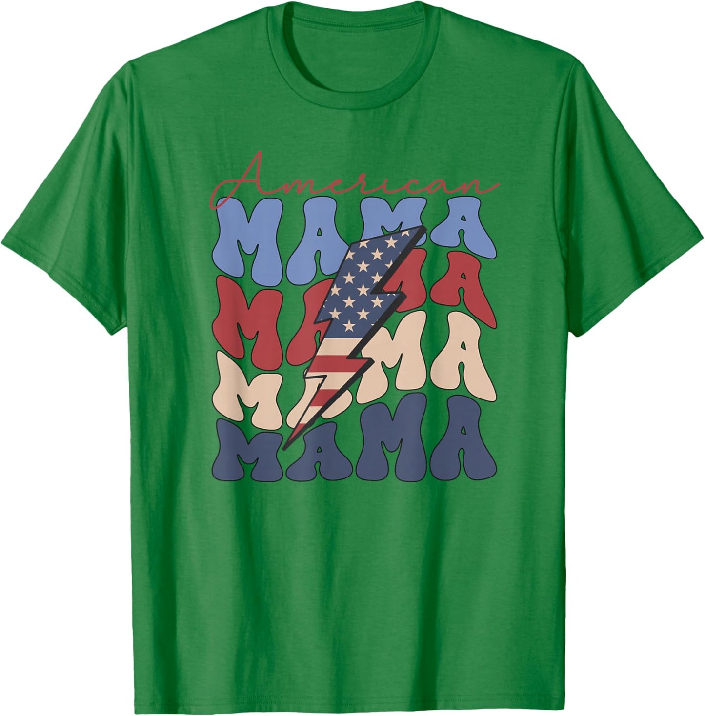 American Mama, 4th Of July, Fourth of July, Patriotic, USA Men T-Shirt - T-Shirt | Irish Green