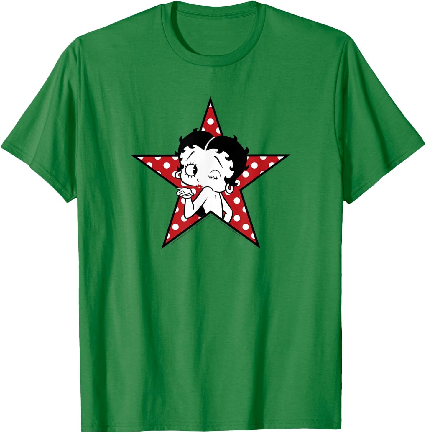 Betty Boop Betty Blowing Kiss Star T-Shirt - T-Shirt | Irish Green