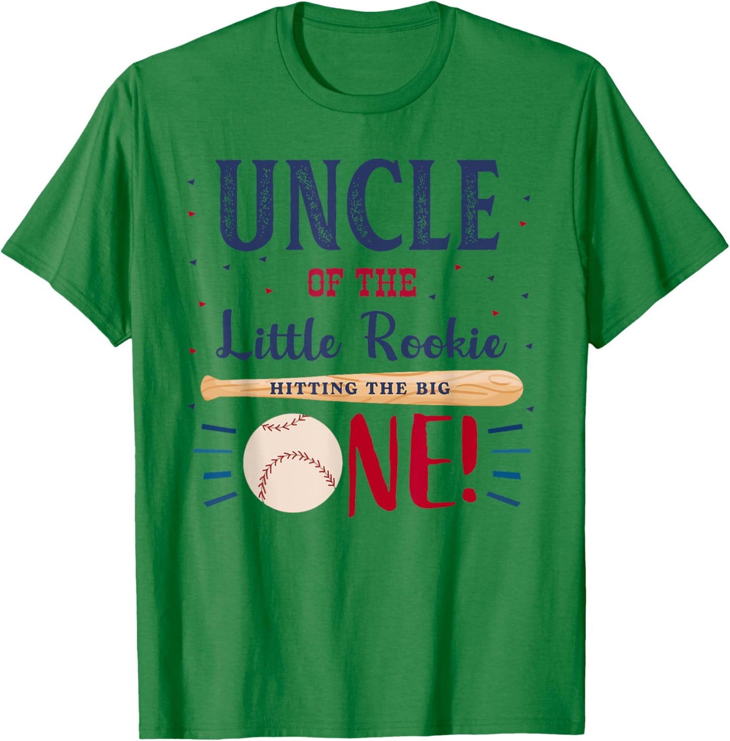 Uncle First Birthday Little Rookie Baseball The Big One T-Shirt - T-Shirt | Irish Green