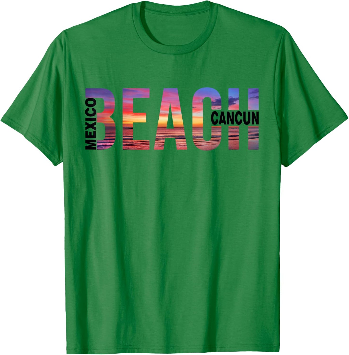Can Cun Palm Trees Beach Mexico Vacation Family Women Kids T-Shirt - T-Shirt | Irish Green