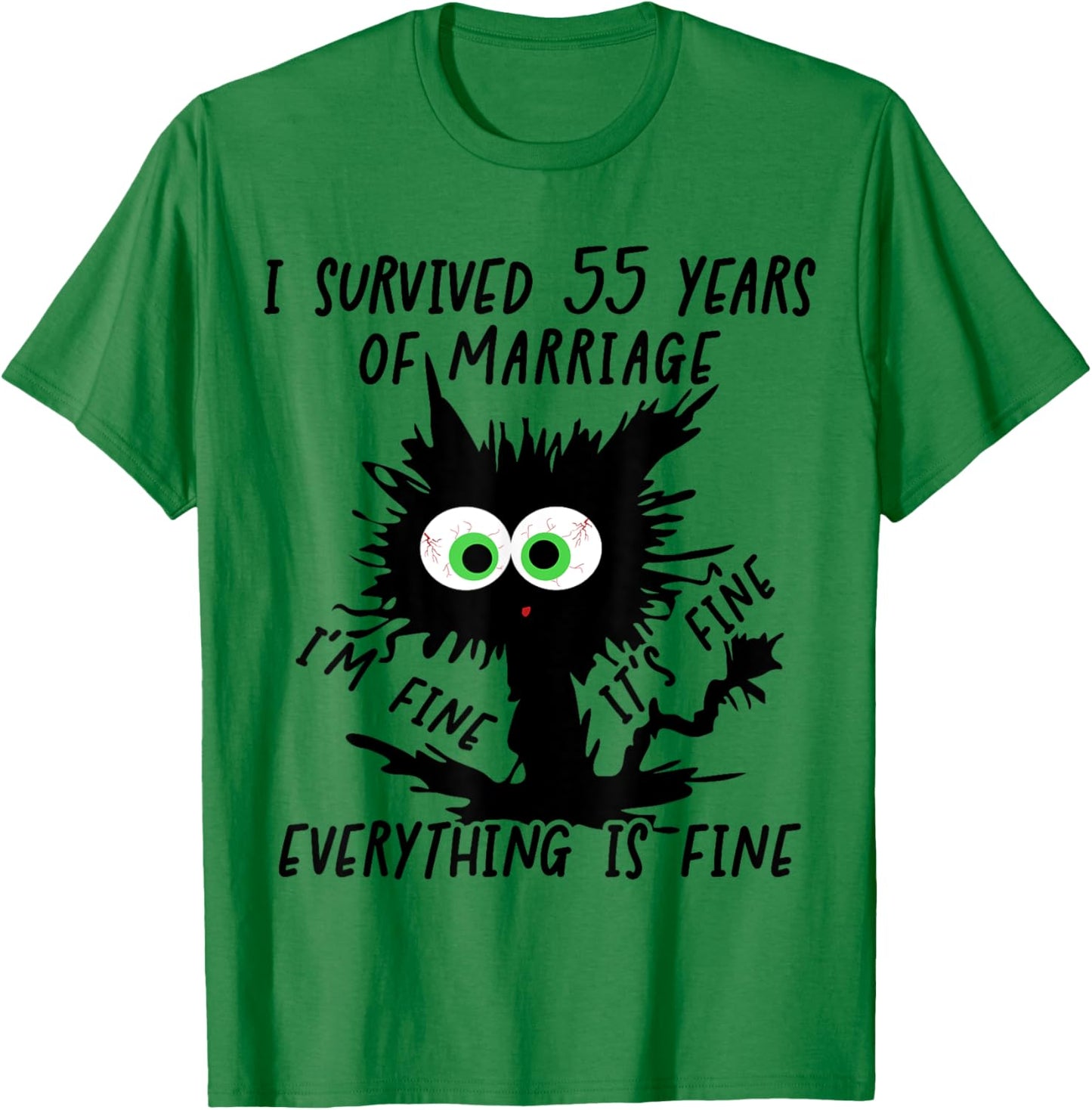Emerald Wedding I Survived 55 Years Of Marriage T-Shirt - T-Shirt | Irish Green