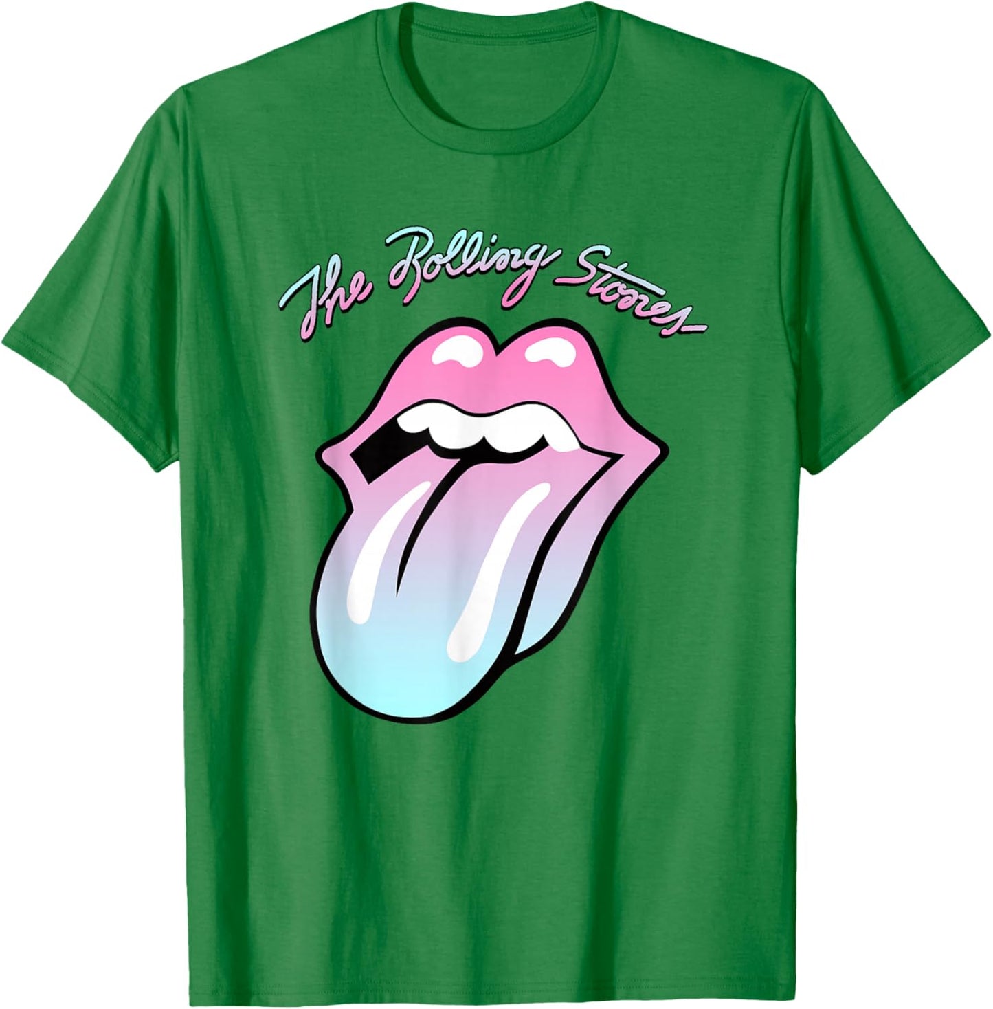Official Rolling Stones Gradient Tongue T-Shirt - T-Shirt | Irish Green