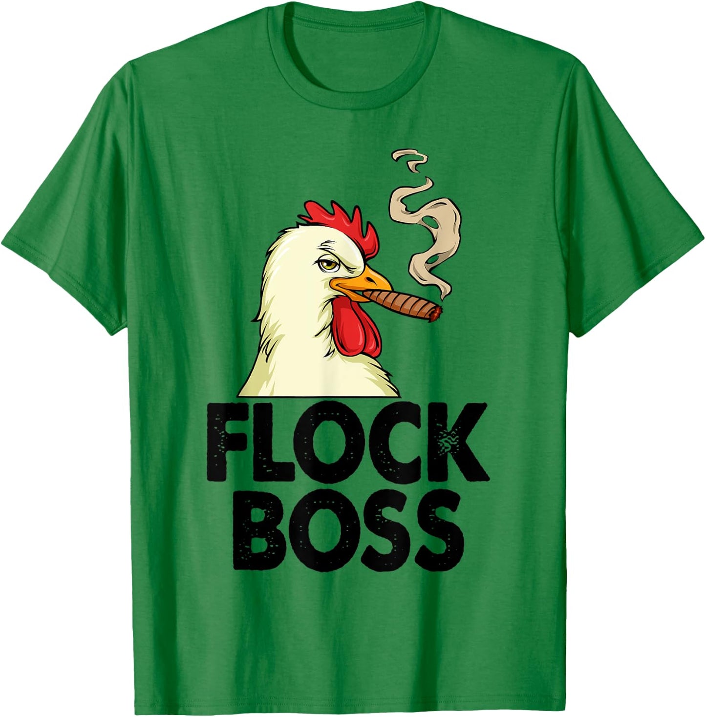 Funny White Smoking Chicken Shirt Flock Boss Women T-Shirt - T-Shirt | Irish Green