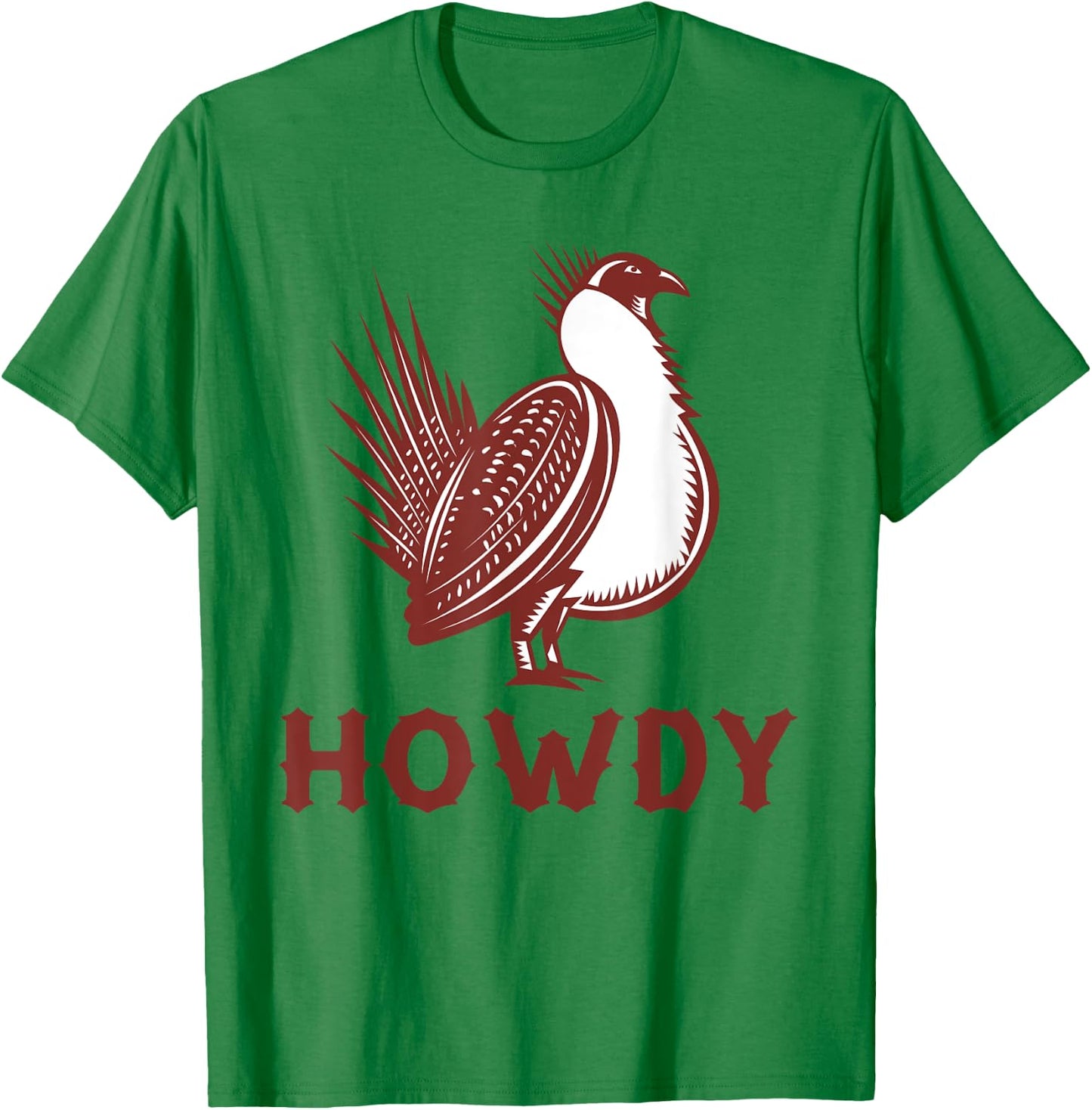 Sage Grouse Howdy Cowboy Western Bird Country Cowgirl T-Shirt - T-Shirt | Irish Green