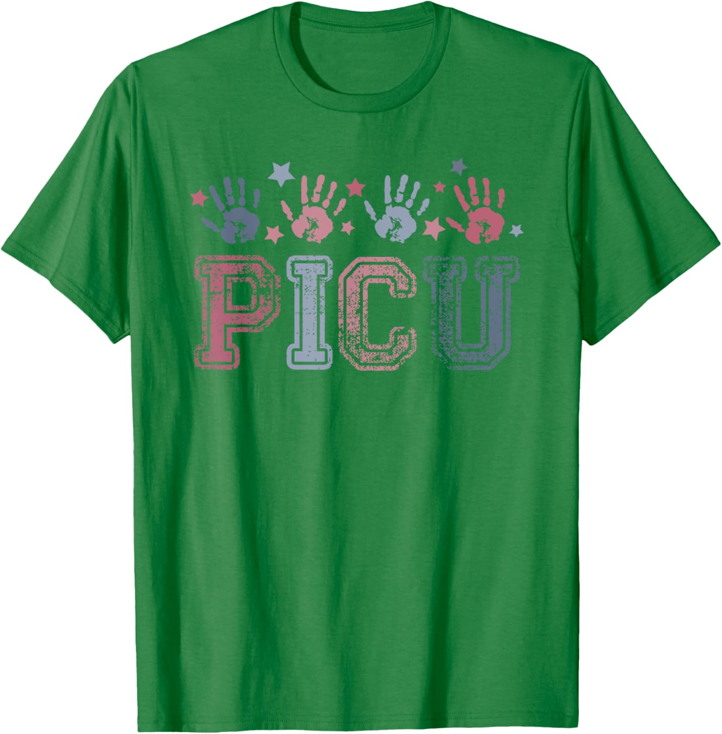 PICU nurse Vintage Patriotic Peds ICU Nurse 4th of July T-Shirt - T-Shirt | Irish Green