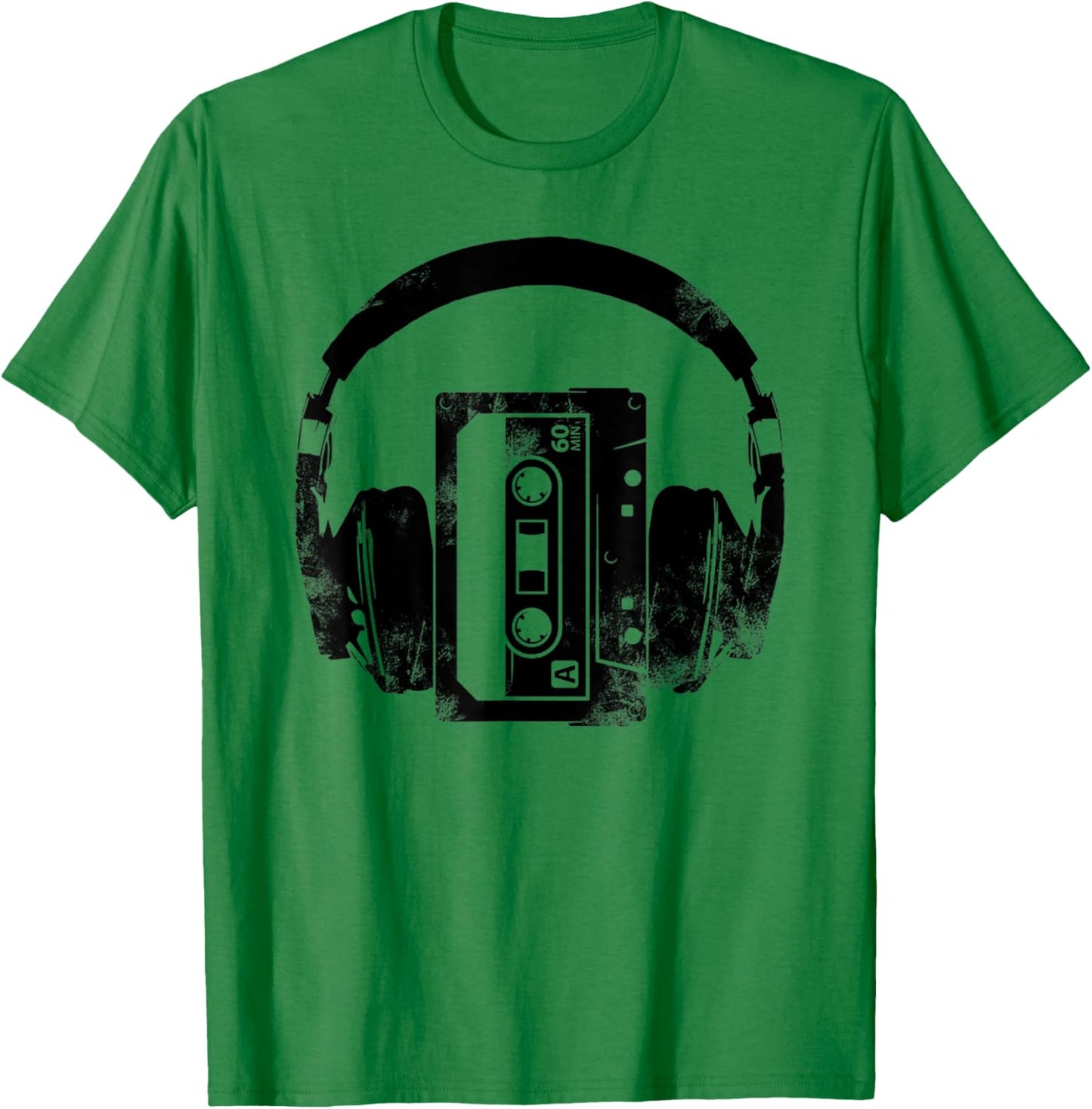 Music Retro Style Retro Headphone 80s Cassette Tape T-Shirt - T-Shirt | Irish Green