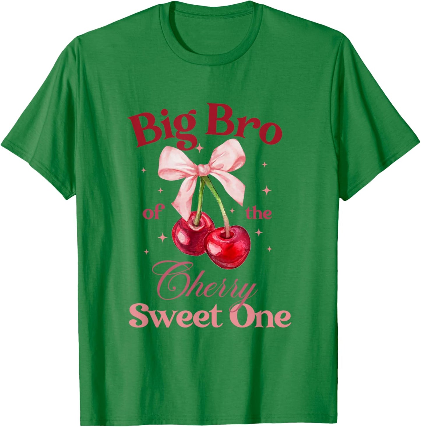 Brother of The Cherry Sweet One Preppy Bow First Birthday T-Shirt - T-Shirt | Irish Green