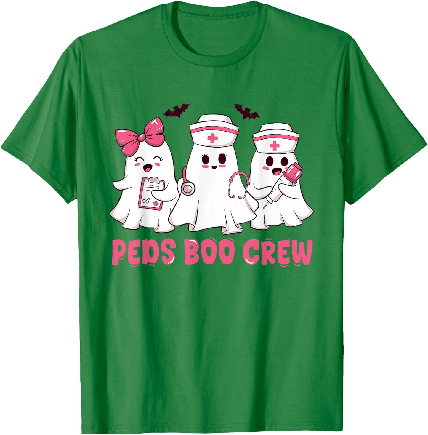 Pediatric Nurse shirt Halloween Peds Boo Crew Halloween T-Shirt - T-Shirt | Irish Green