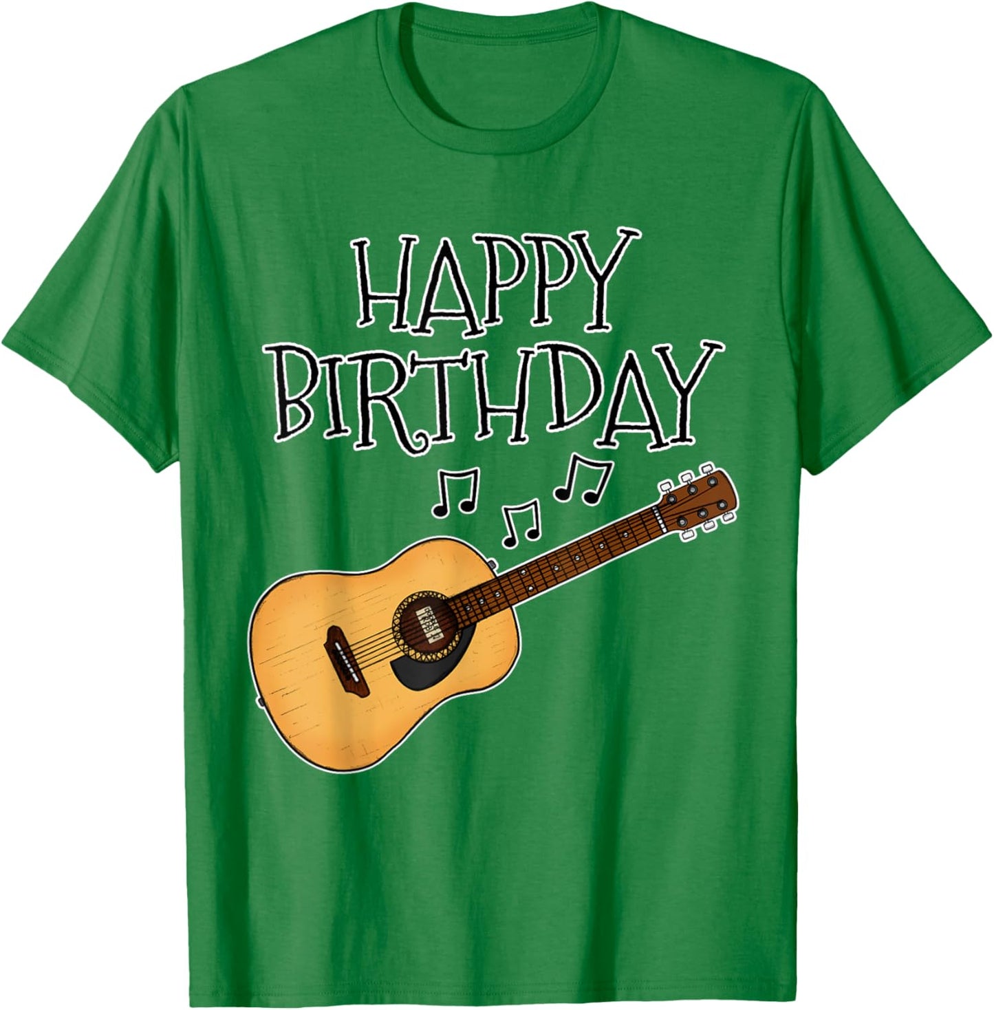 Acoustic Guitar Happy Birthday Guitarist Songwriter Musician T-Shirt - T-Shirt | Irish Green