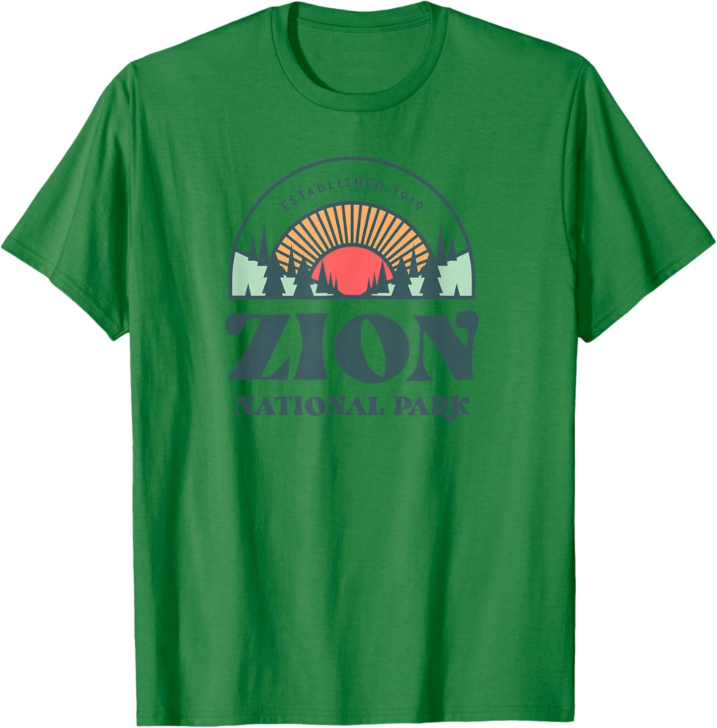Retro Style Utah Zion National Park T-Shirt - T-Shirt | Irish Green