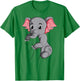 Elefant Kinder Mädchen Jungen Damen T-Shirt - T-Shirt | Irish Green