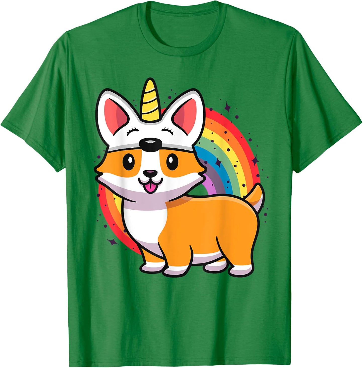 Corgicorn Unicorn Corgi For Kids Funny Rainbow Corgi T-Shirt - T-Shirt | Irish Green
