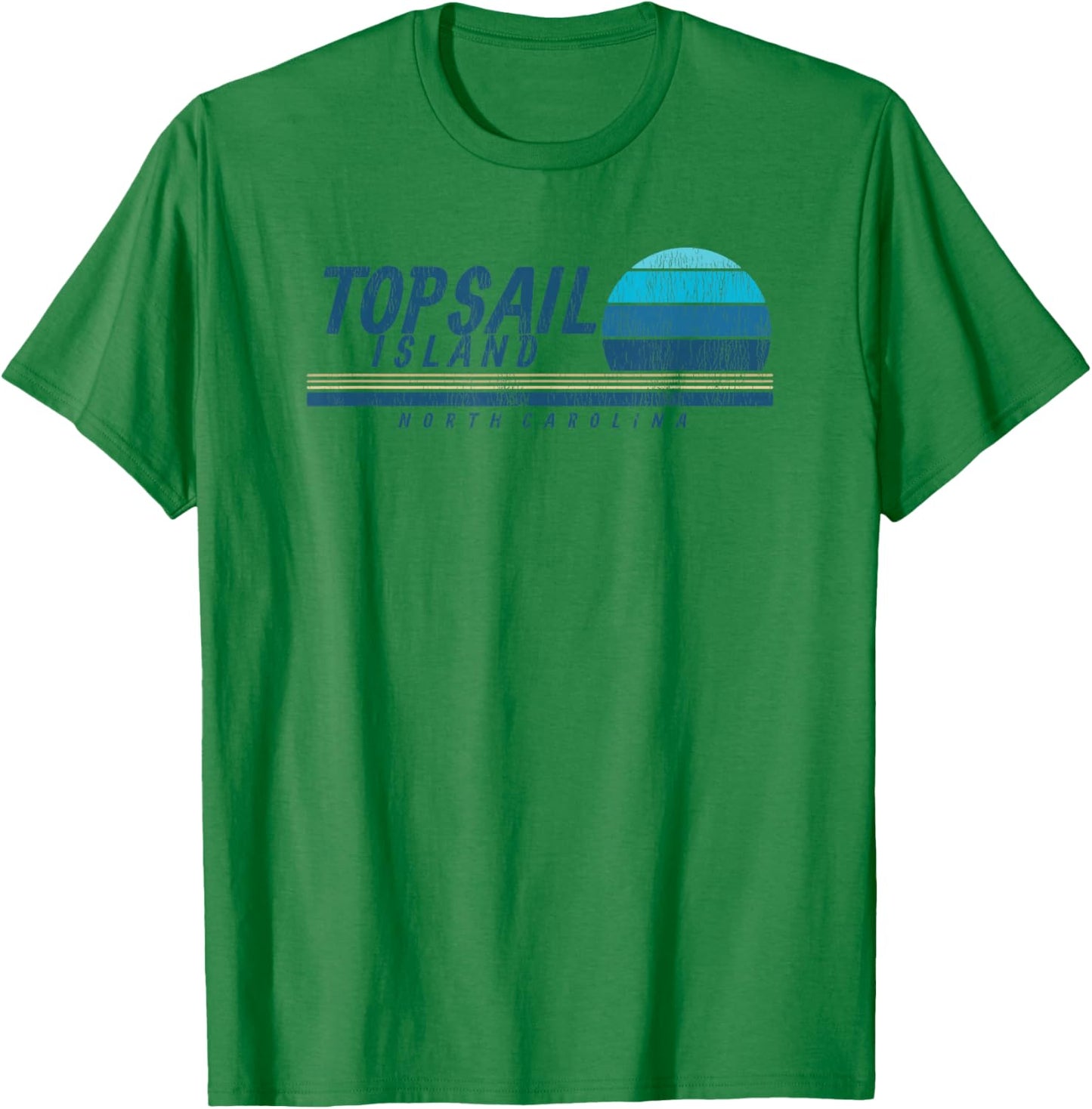 Topsail Island, NC Summertime Vacationing 80s T-Shirt - T-Shirt | Irish Green