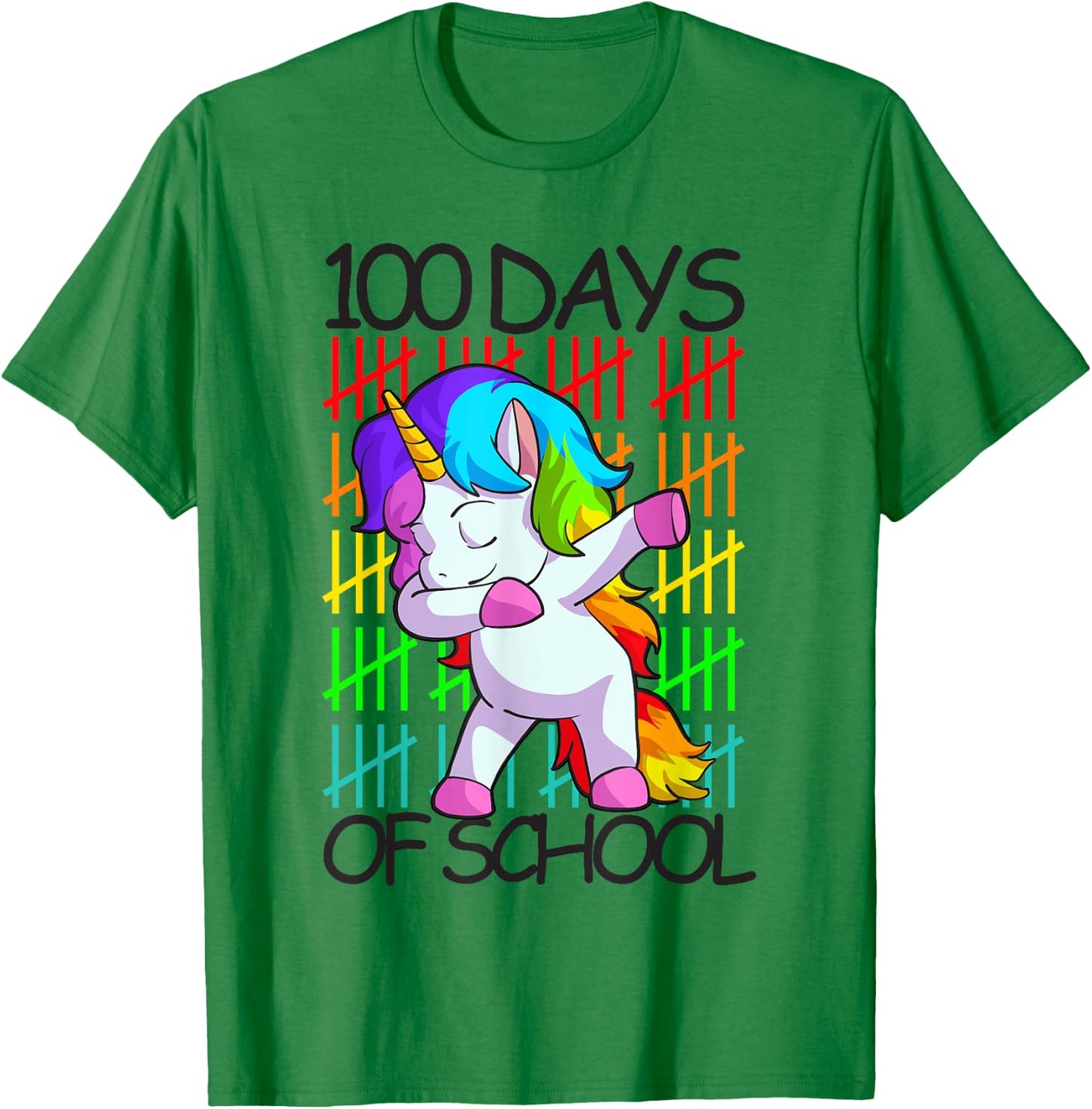 Happy 100 Days Of School Shirt Girls Unicorn Lover Gift T-Shirt - T-Shirt | Irish Green