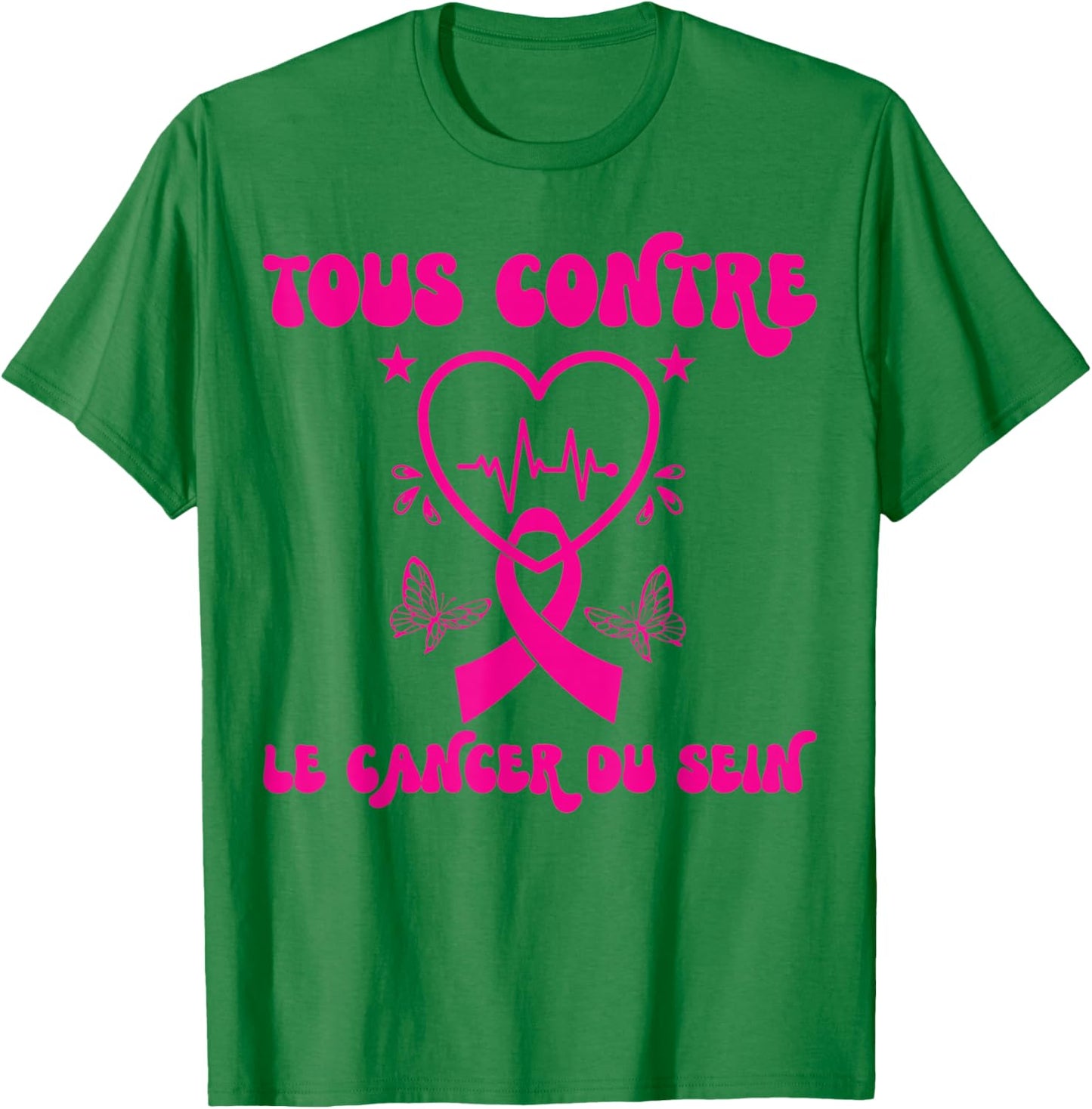 All Against Breast Cancer Awareness Month Ribbon , white, S T-Shirt - T-Shirt | Irish Green