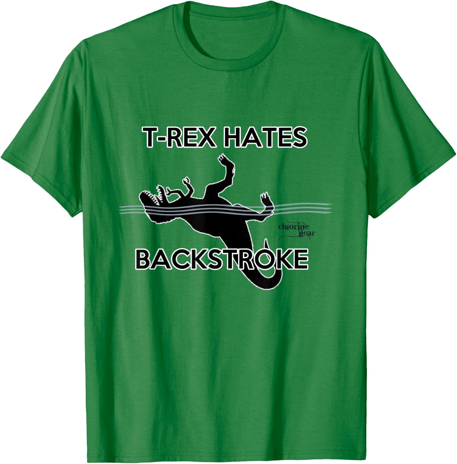 T-Rex Hates Backstroke Basic T-Shirt - T-Shirt | Irish Green