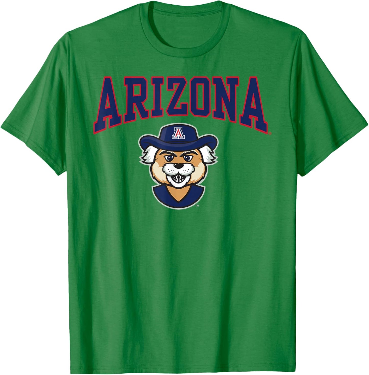 Arizona Wildcats Wilbur Mascot White Officially Licensed T-Shirt - T-Shirt | Irish Green