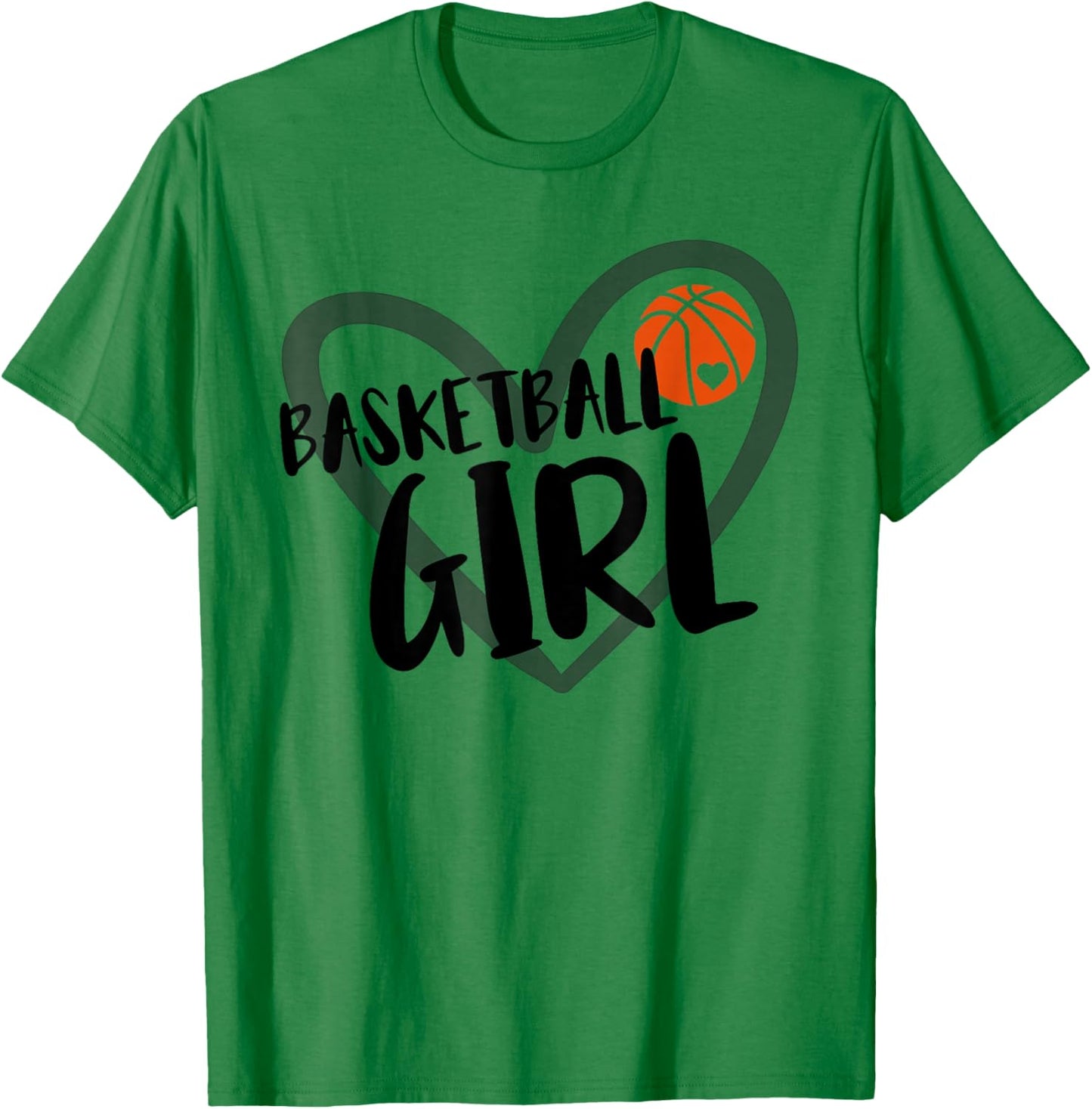 Basketball Girl Heart T-Shirt - T-Shirt | Irish Green