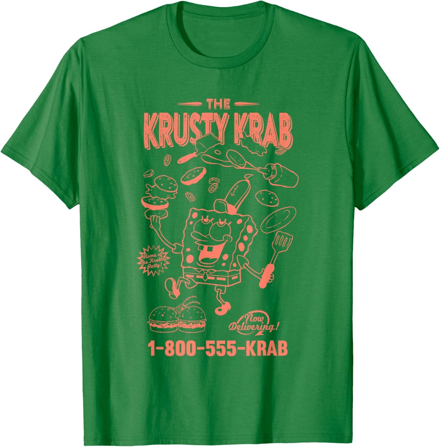 SpongeBob SquarePants The Krusty Krab Delivery Vintage Ad T-Shirt - T-Shirt | Irish Green