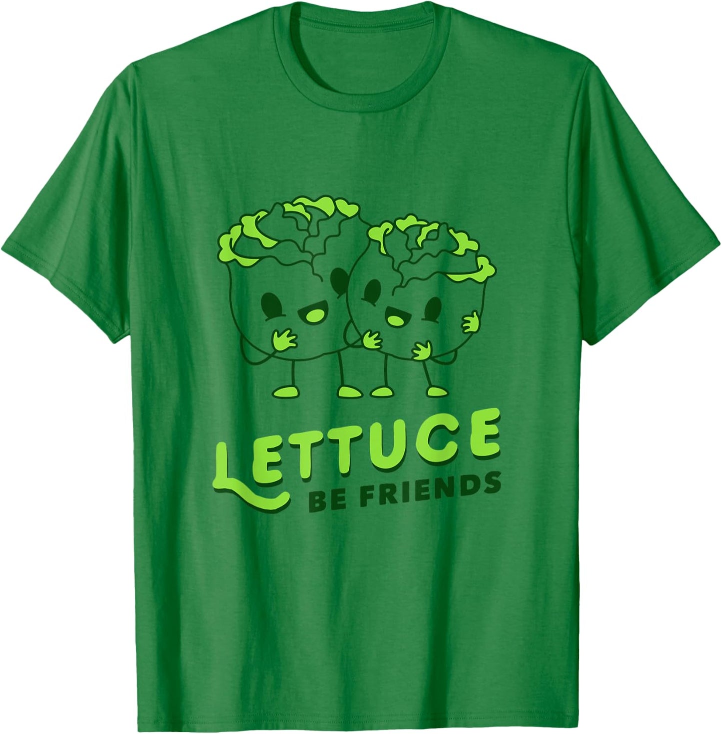 Lettuce Be Friends - Cute Lettuce Pun T-Shirt - T-Shirt | Irish Green