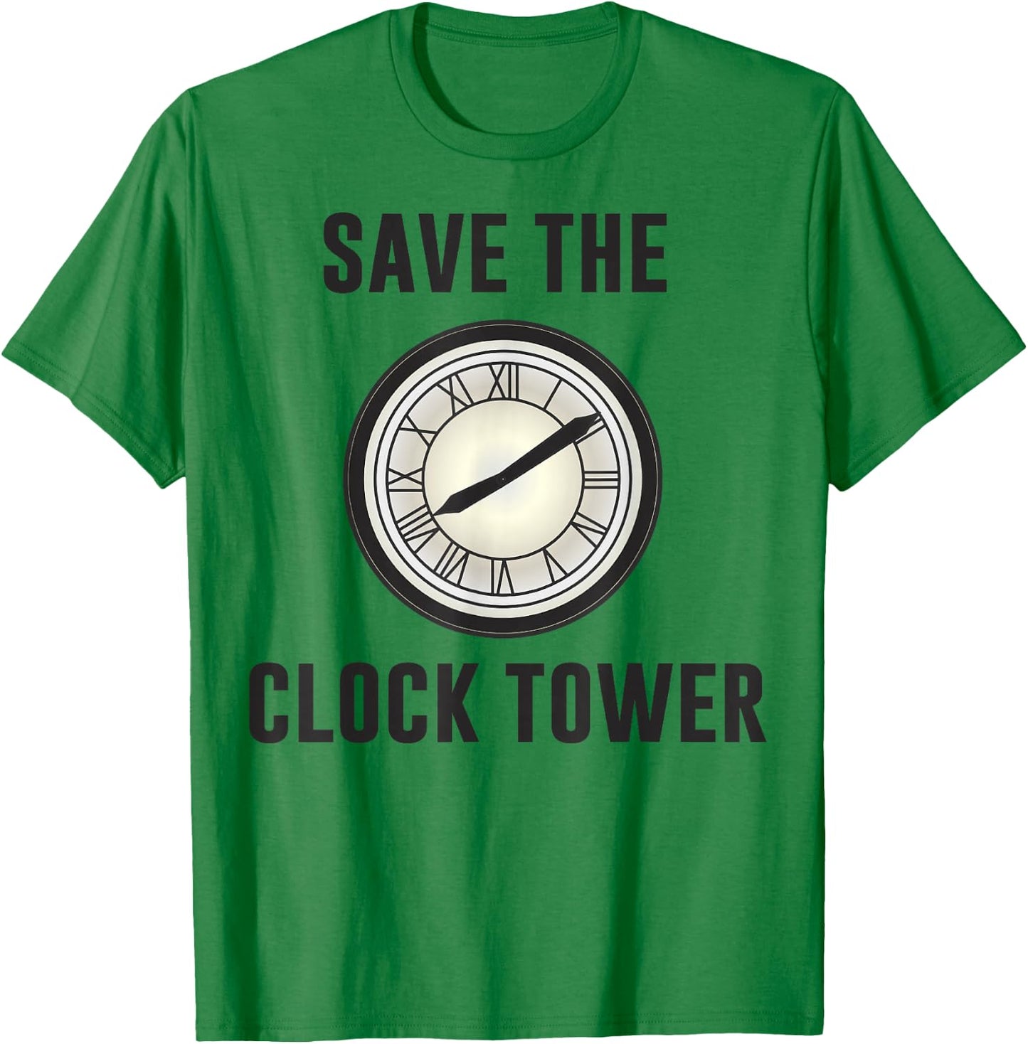 Back to the Future Clock Tower Face Graphic T-Shirt - T-Shirt | Irish Green