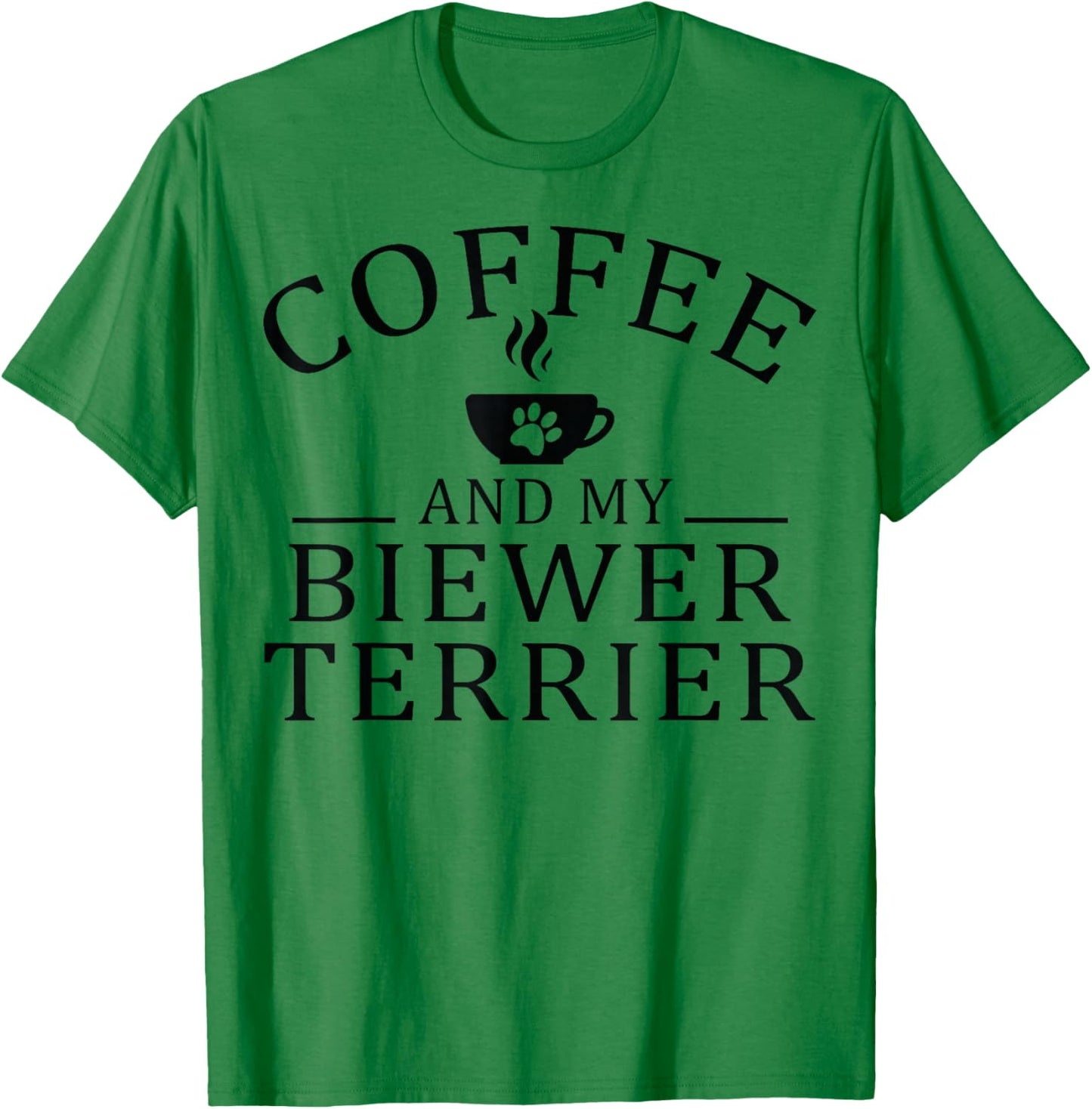 Biewer Terrier Dog And Coffee T-Shirt - T-Shirt | Irish Green