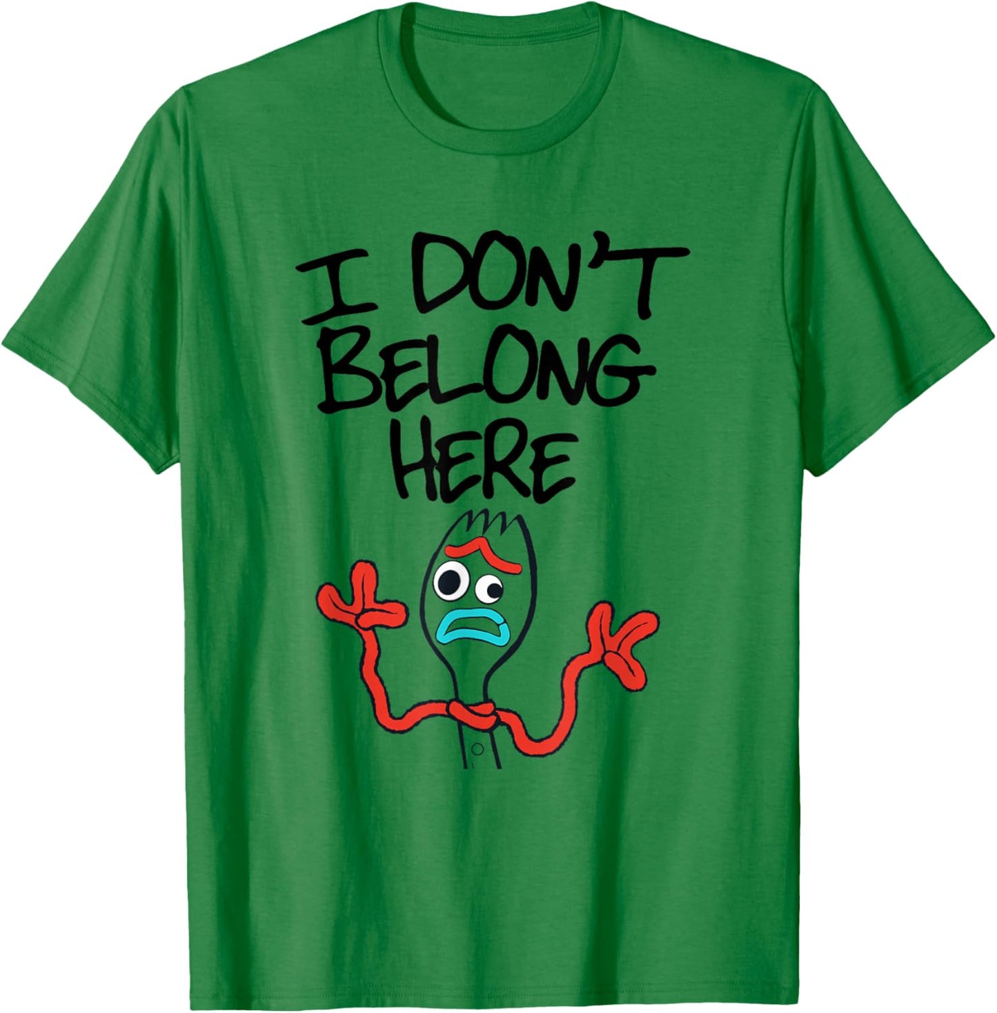 Disney Pixar Toy Story 4 Forky I Don't Belong Here Poster T-Shirt - T-Shirt | Irish Green