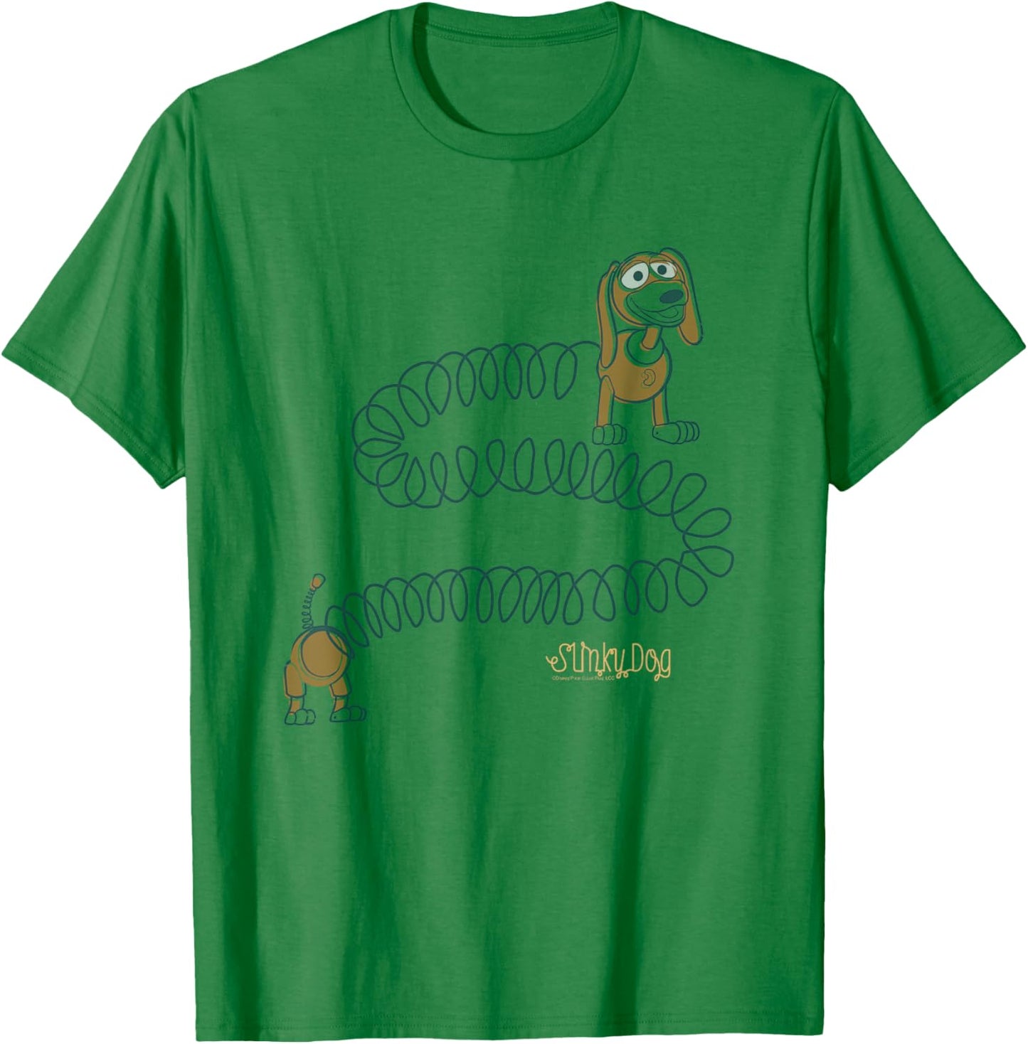 Disney Pixar Toy Story Slinky Dog Vintage Logo T-Shirt - T-Shirt | Irish Green