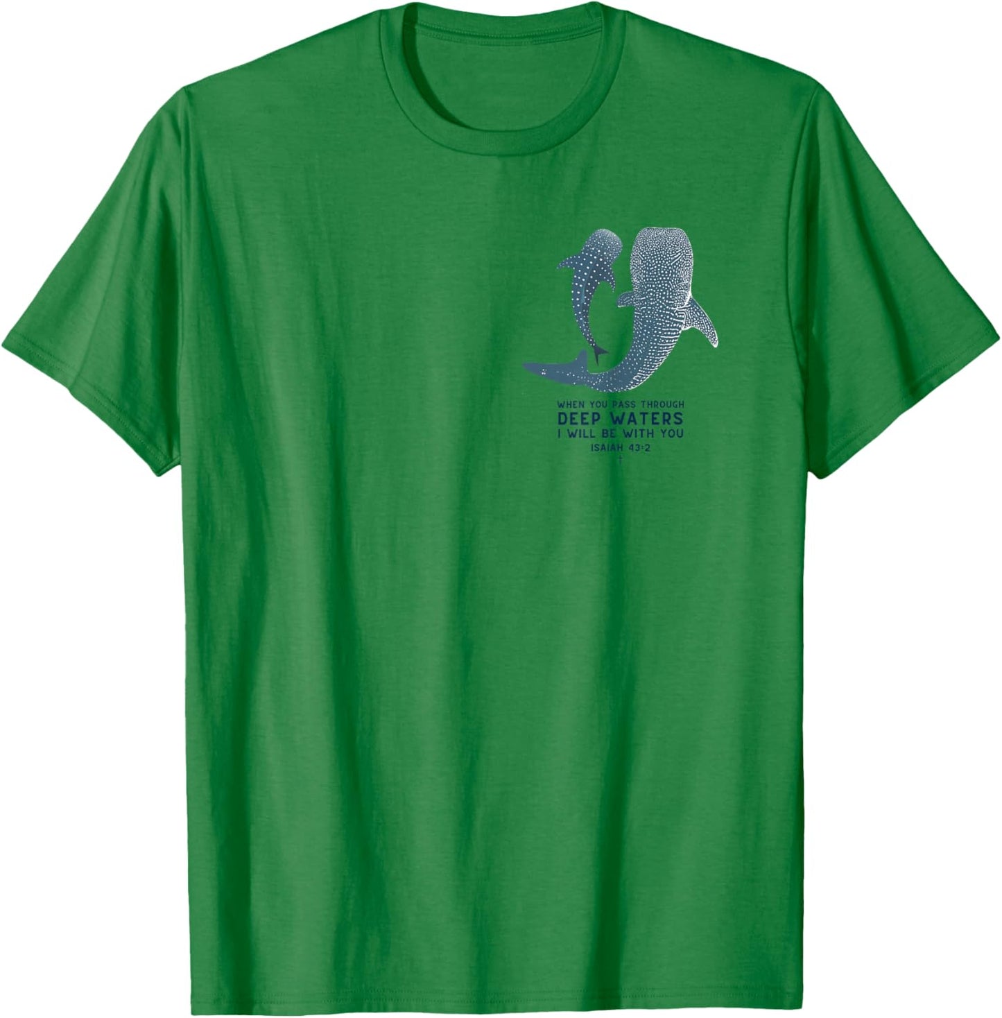 Christian Scripture Jesus Ocean Whale Shark (On Back) T-Shirt - T-Shirt | Irish Green
