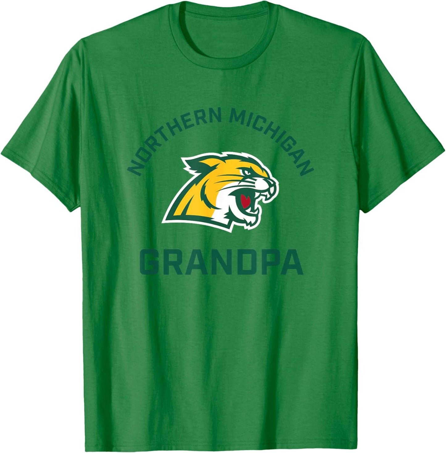Northern Michigan University NMU Wildcats Arched Grandpa T-Shirt - T-Shirt | Irish Green