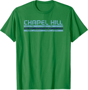 Chapel Hill North Carolina Retro Vintage Weathered Stripe T-Shirt - T-Shirt | Irish Green