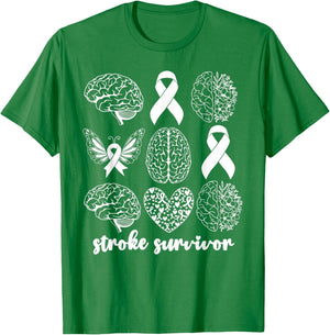 Stroke Survivor Women Brain Attack Stroke Awareness Month T-Shirt - T-Shirt | Irish Green