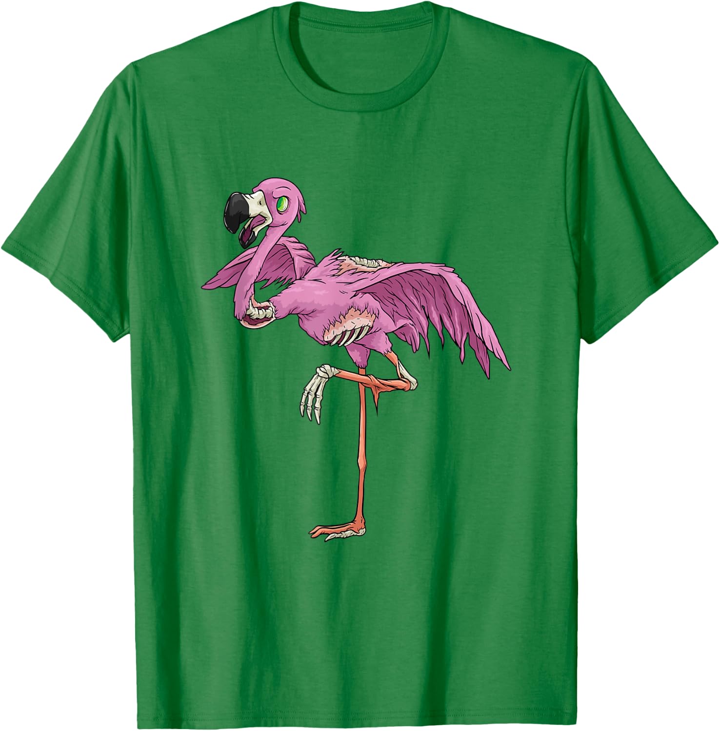Funny Flamingo funny Zombie Apocalypse Halloween Flamingo T-Shirt - T-Shirt | Irish Green
