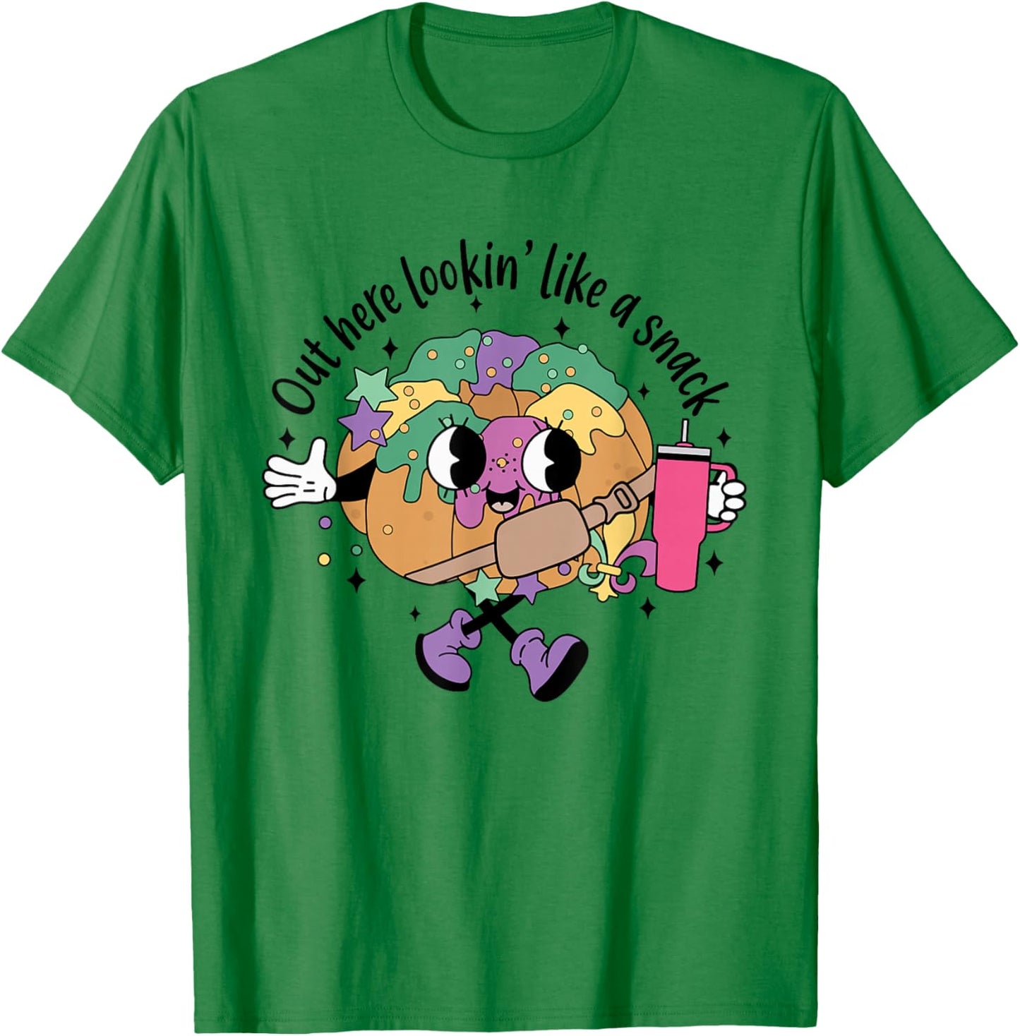 Out Here Looking Like A Snack Funny BouJee King Cake Tumbler T-Shirt - T-Shirt | Irish Green
