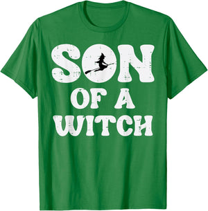 Halloween Son of A Witch Funny Costume Family Boys Kids Teen T-Shirt - T-Shirt | Irish Green