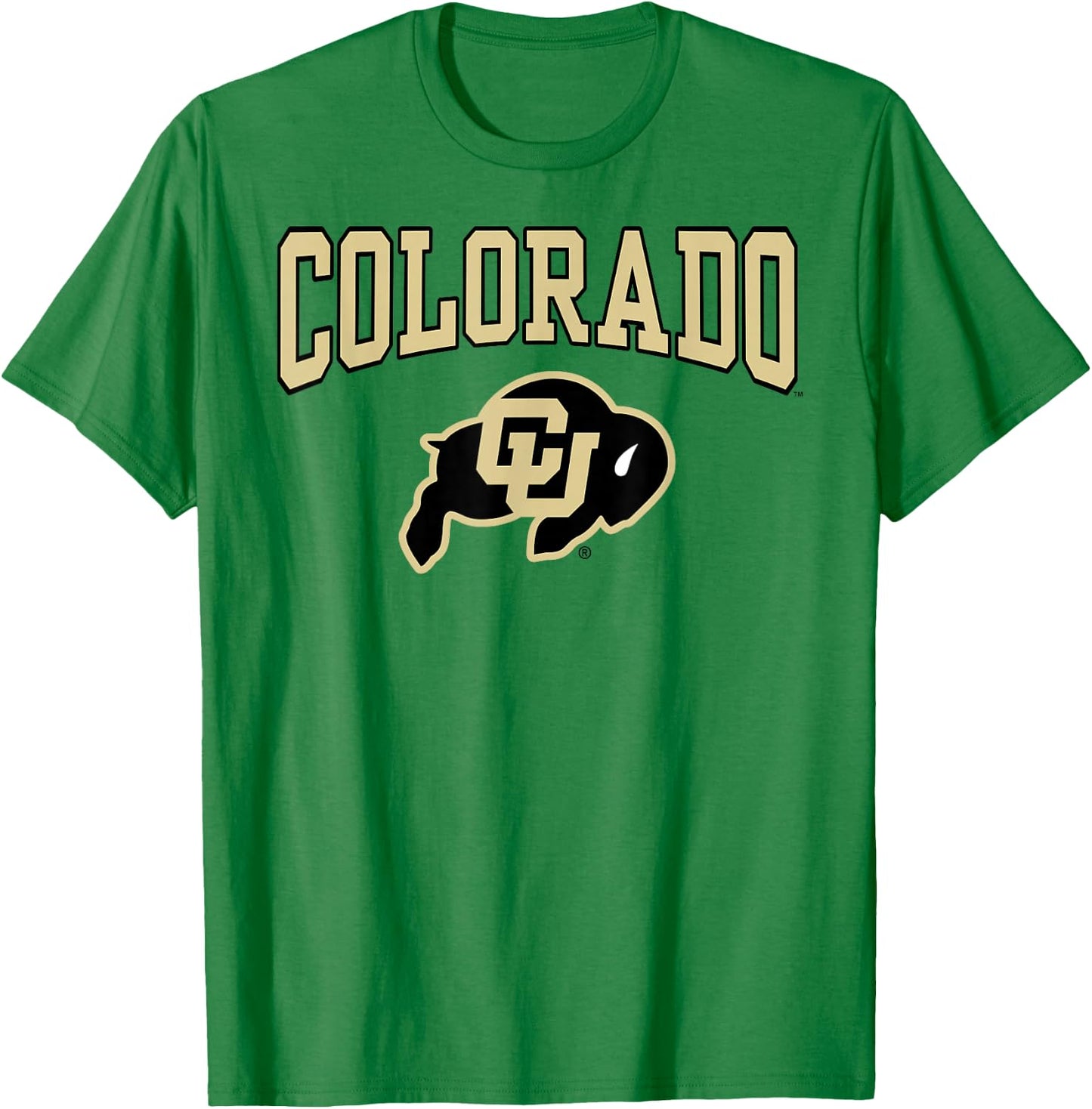Elite Authentics Colorado Buffaloes Arched Logo Officially Licensed T-Shirt - T-Shirt | Irish Green