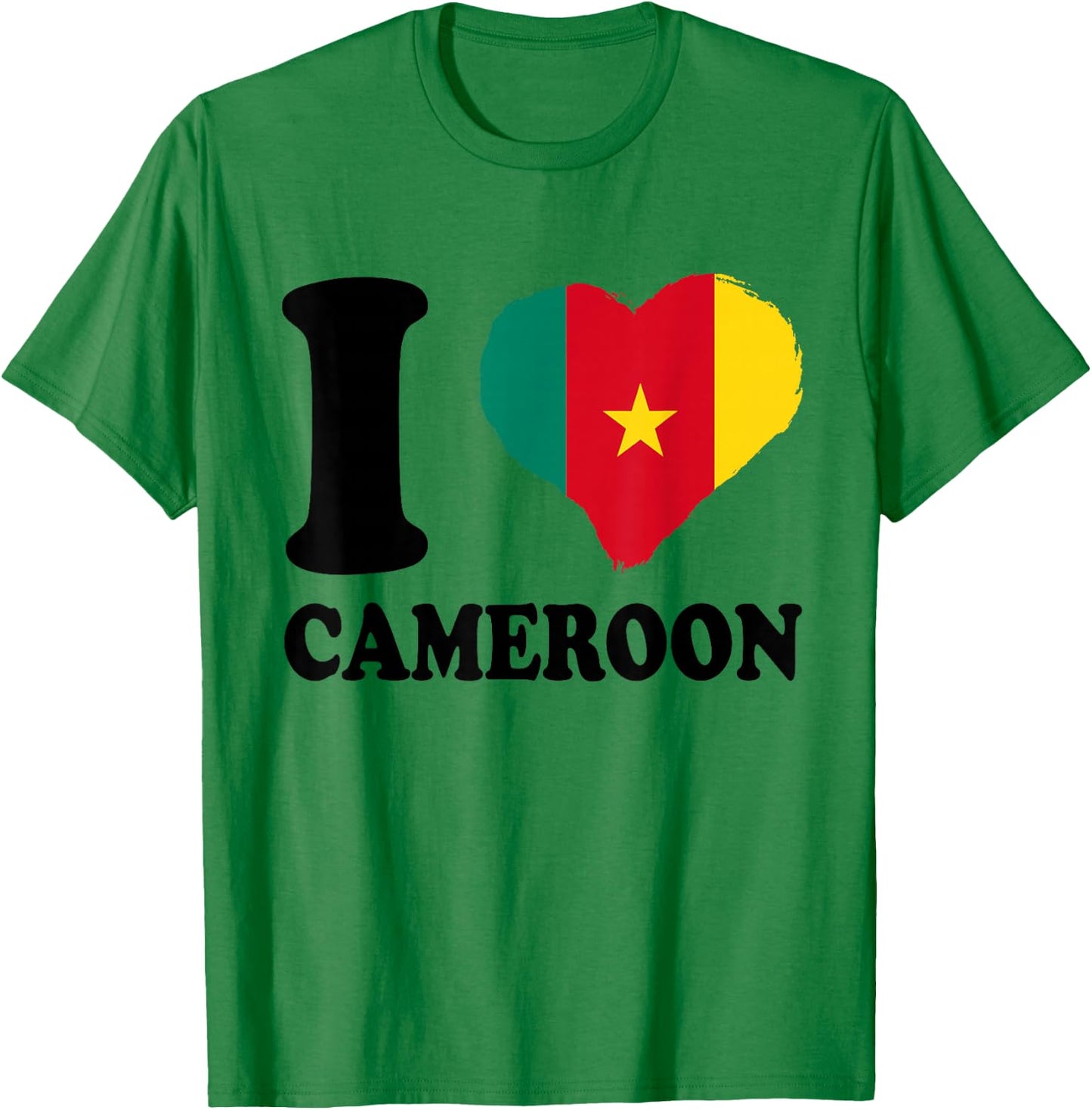 Cameroonian Flag I Love Cameroon Cameroonian Pride Heart T-Shirt - T-Shirt | Irish Green