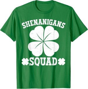 Vintage Shenanigans Squad Funny St Patrick's Day Proud Irish T-Shirt - T-Shirt | Irish Green