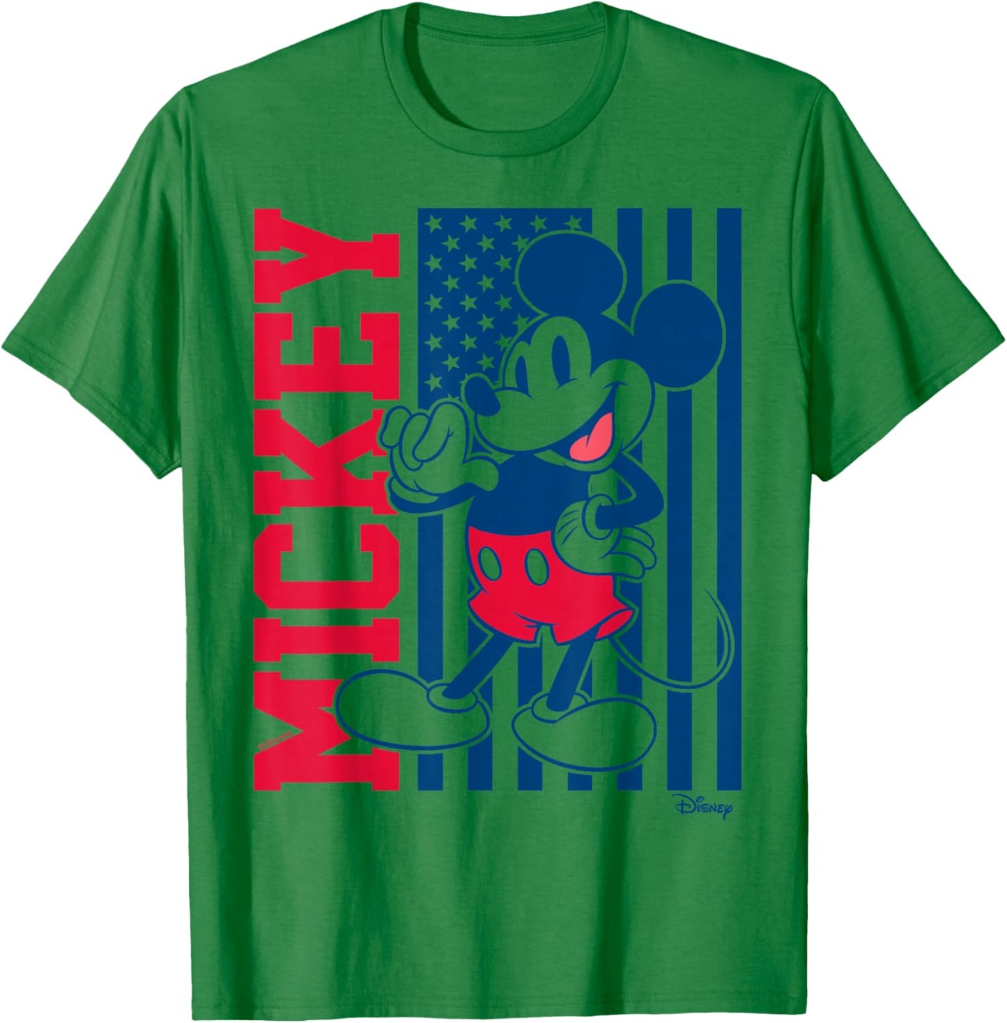 Mickey Mouse - American Flag Fourth of July T-Shirt - T-Shirt | Irish Green