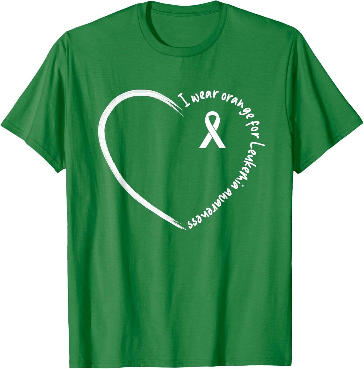I Wear Orange For Leukemia Awareness Shirts T-Shirt - T-Shirt | Irish Green